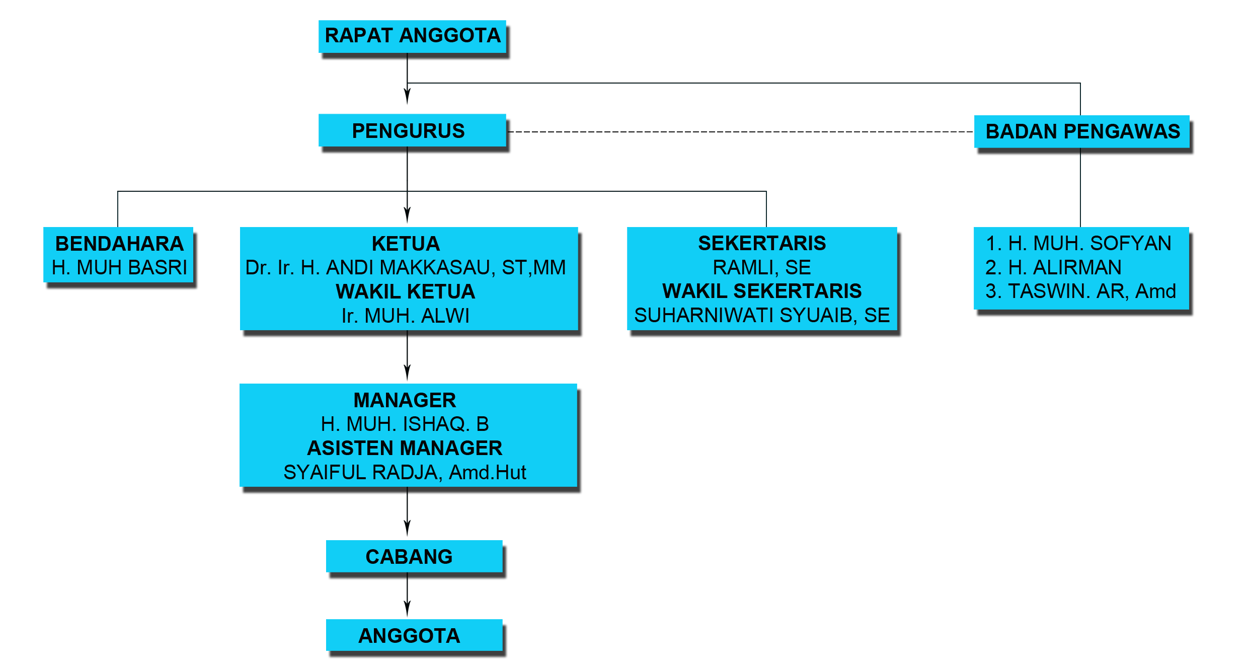 STRUKTUR ORGANISASI KSP BERKAT BULUKUMBA